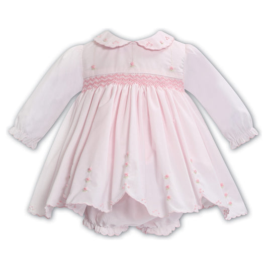 Dress & Panty Pink Hand Emb and Smocked