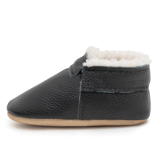 Fringeless Sherpa Baby Moccasins