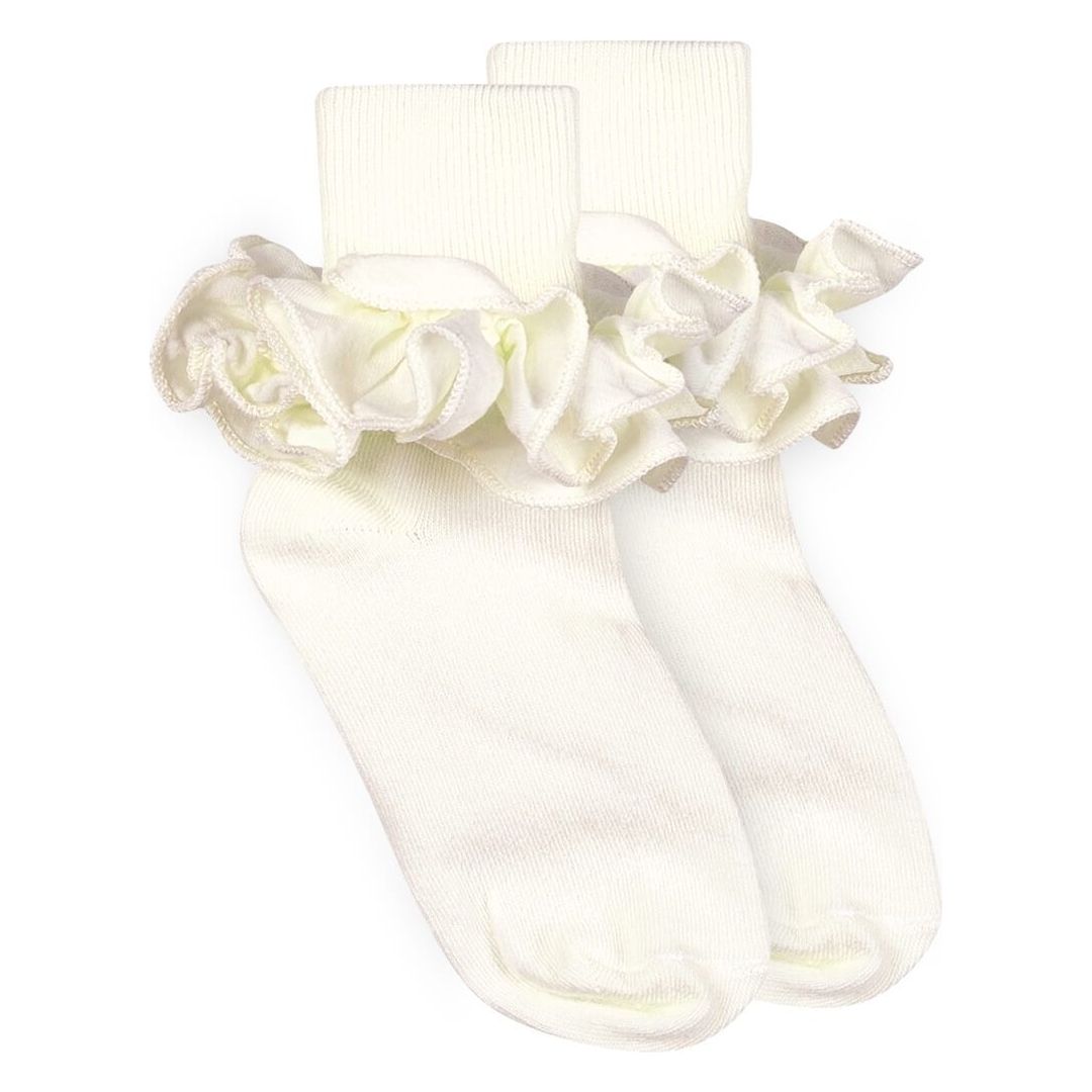 Jefferies Socks Misty Ruffle Lace Turn Cuff Socks 1 Pair