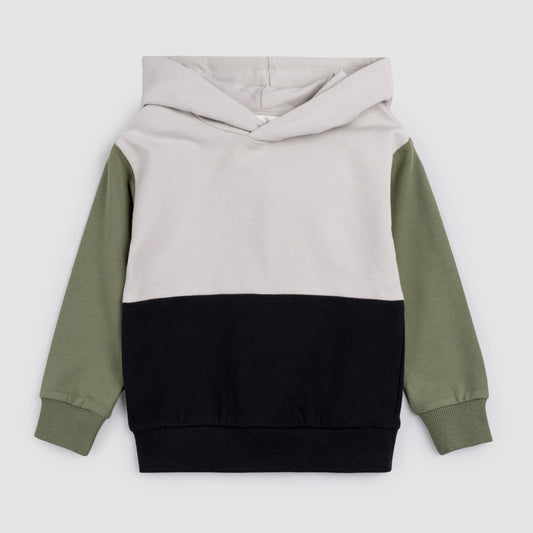 Hoodie Creme/Black/Green