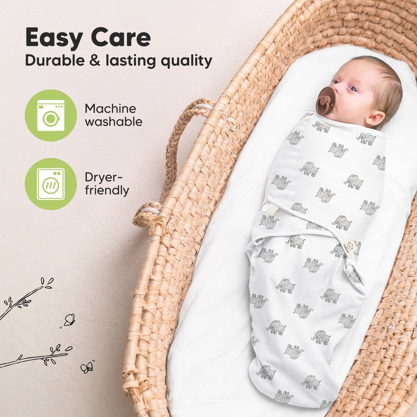 3pk Soothe Baby Swaddles 0-3 Months, Sleep Sack for Newborns