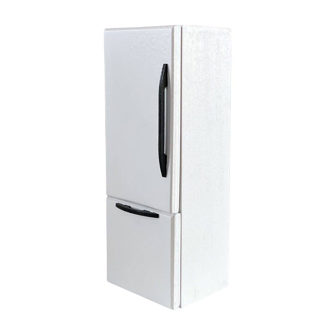 Dollhouse Refrigerator | White with Black Hardware