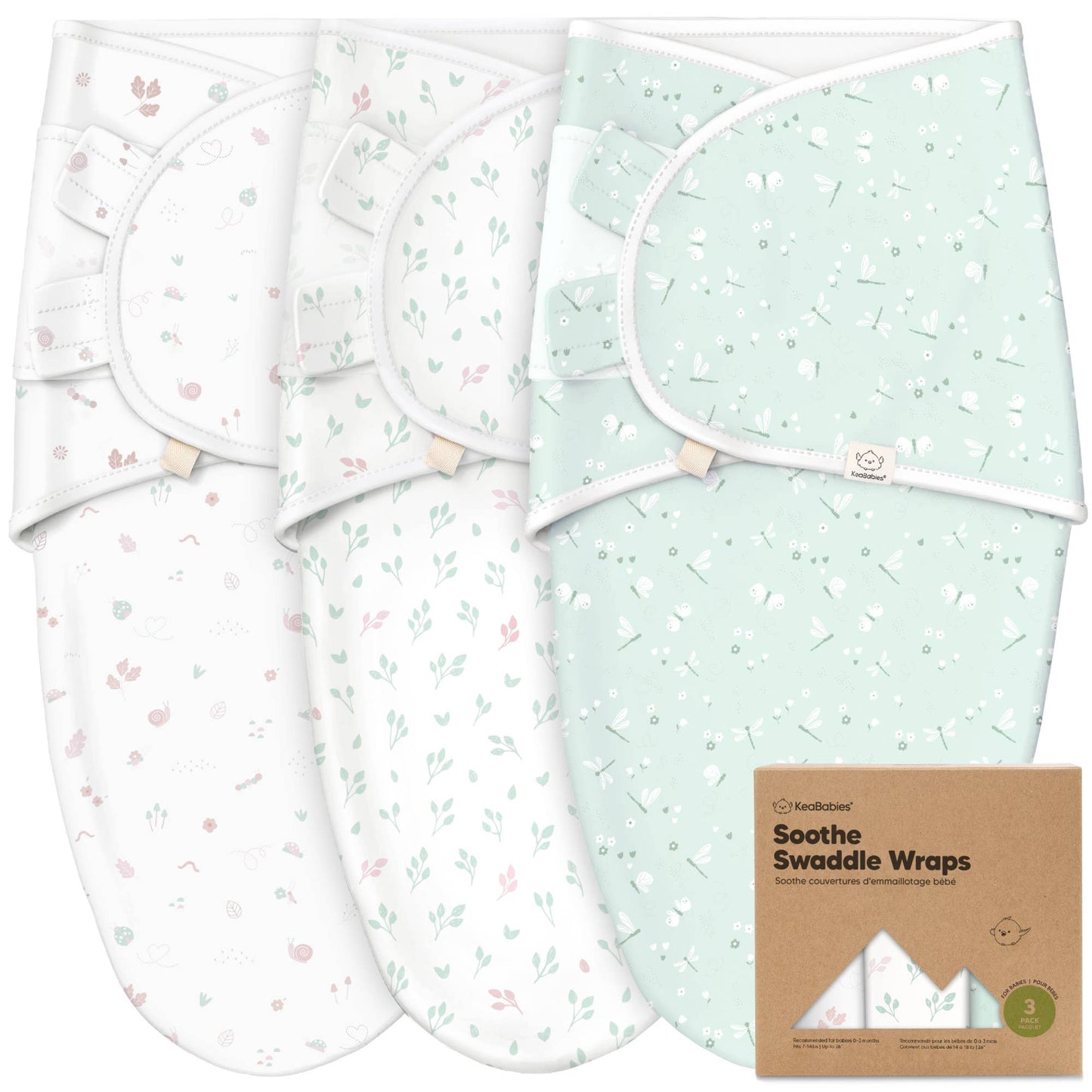 3pk Soothe Baby Swaddles 0-3 Months, Sleep Sack for Newborns