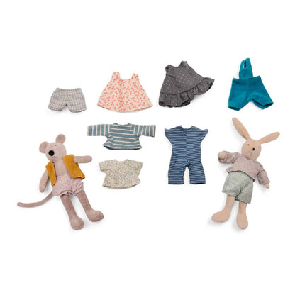 Suitcase Rabbit & Mouse Wardrobe - Stuffed Toy