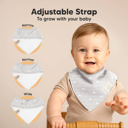 8-pack Baby Bandana Bibs for Boys and Girls