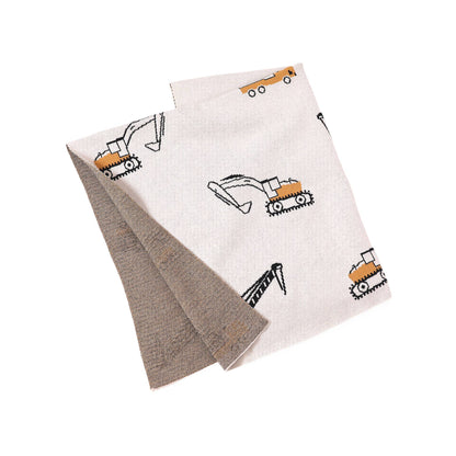 Trucks - Organic Cotton Jacquard Sweater Knit Baby Blankets