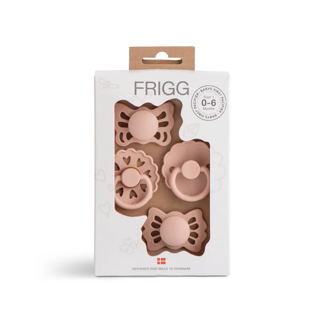 FRIGG Baby's First Pacifier-Floral Heart 4pk