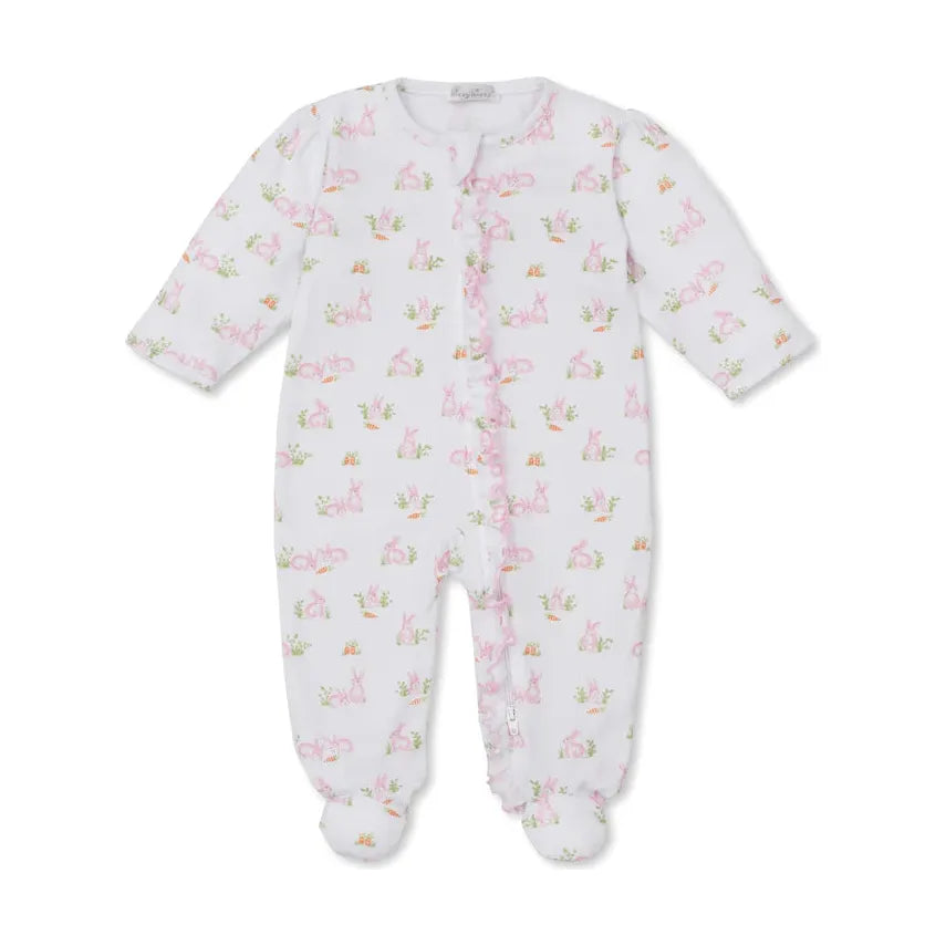 Baby Bunny Patch Pink Zip Footie