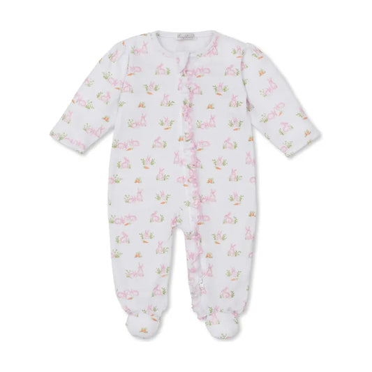 Baby Bunny Patch Pink Zip Footie