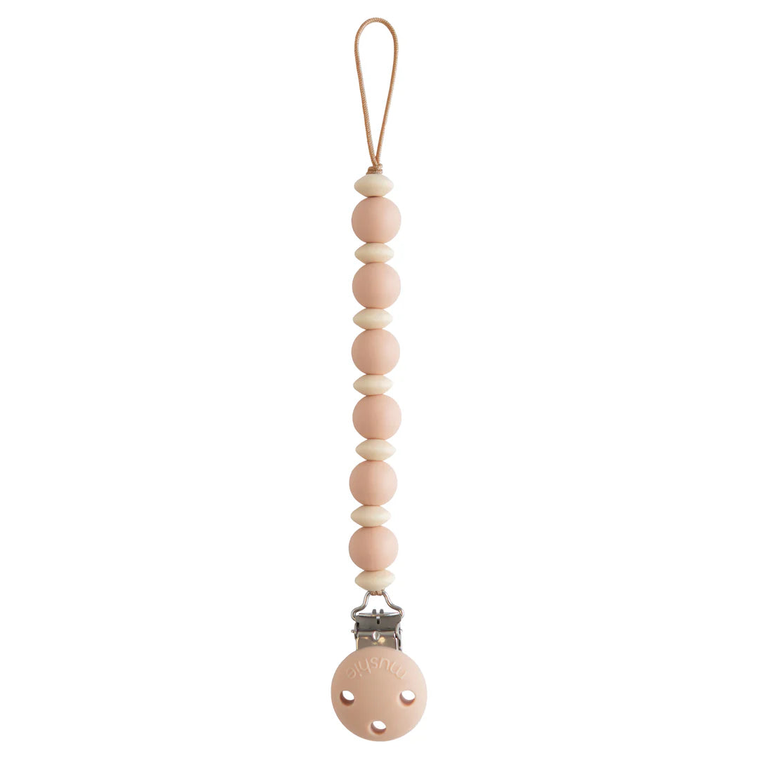 Silicone Pacifier Clip-Luna/Blush