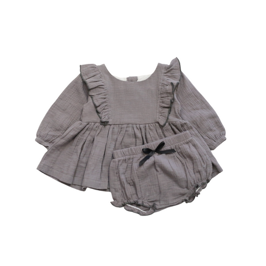 Ruffled Lap Dress in Ash