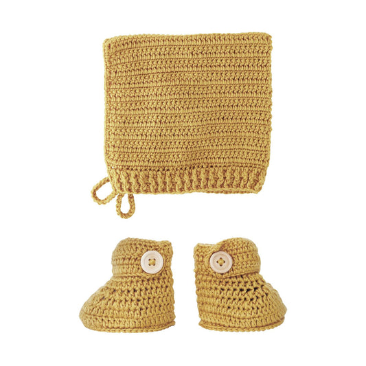 Turmeric Bonnet & Bootie Set