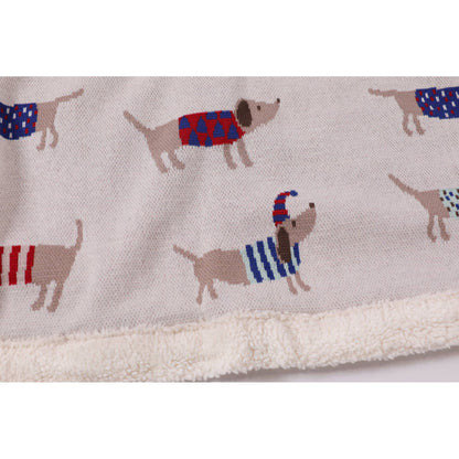 Cozy Sherpa Knit Baby Blanket - dachshund dog (organic)