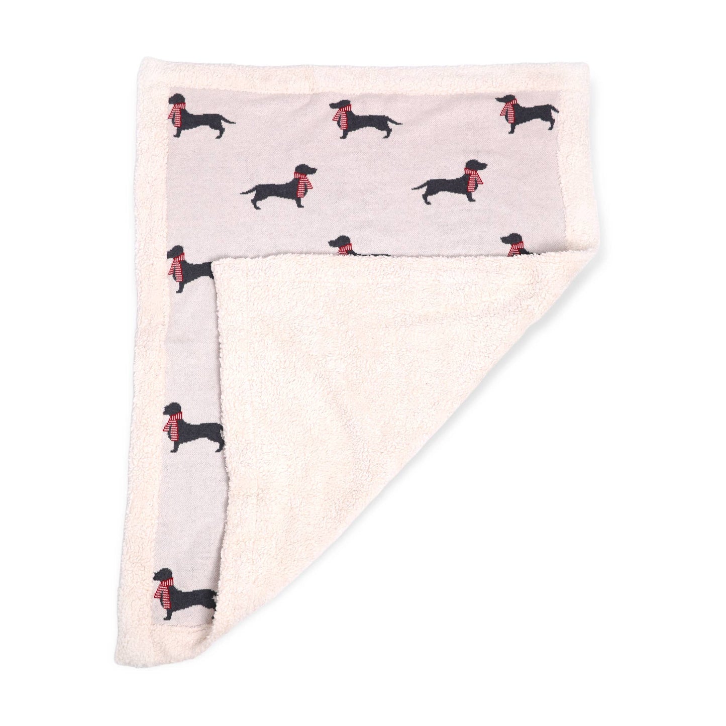 Cozy Sherpa Knit Baby Blanket - dachshund dog (organic)