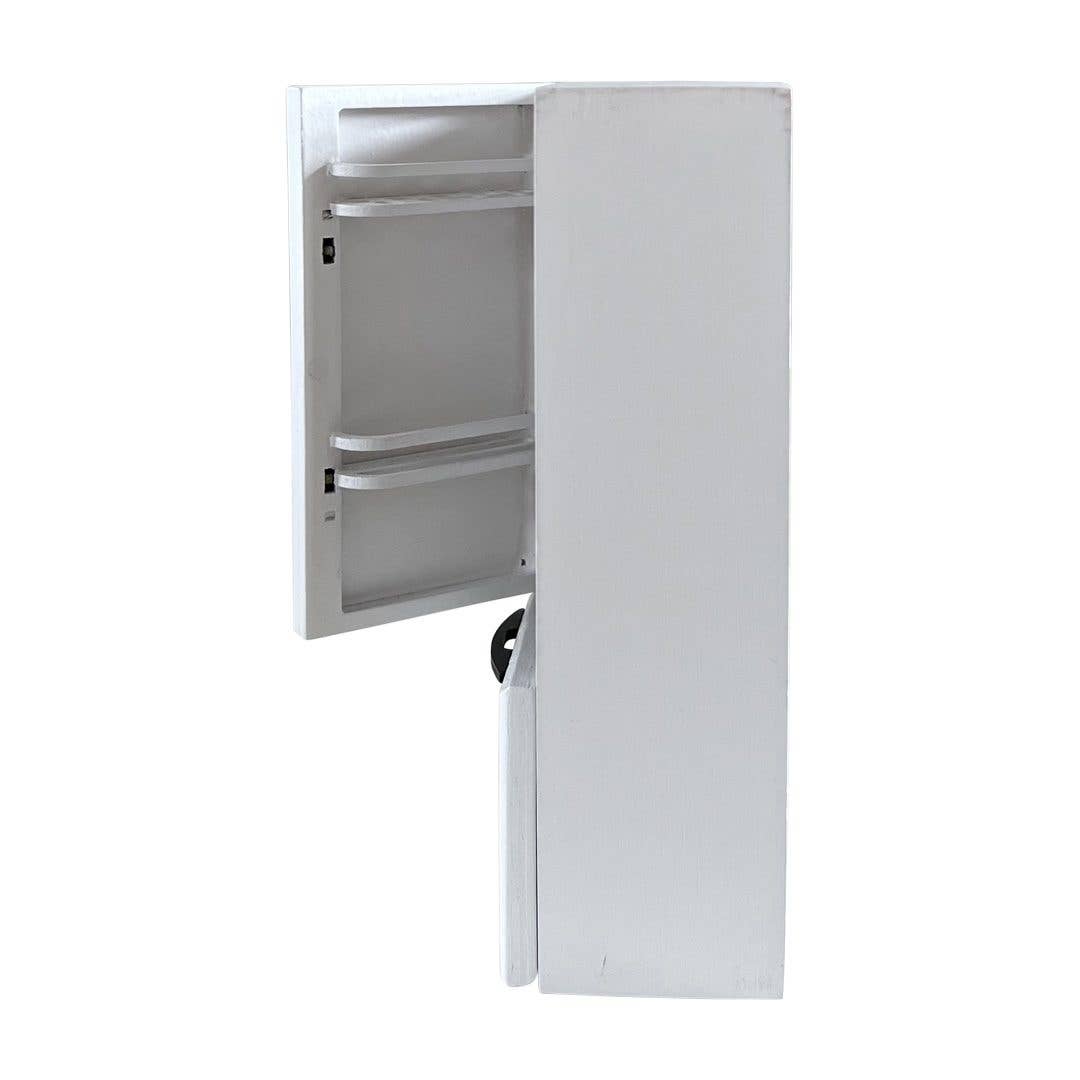 Dollhouse Refrigerator | White with Black Hardware