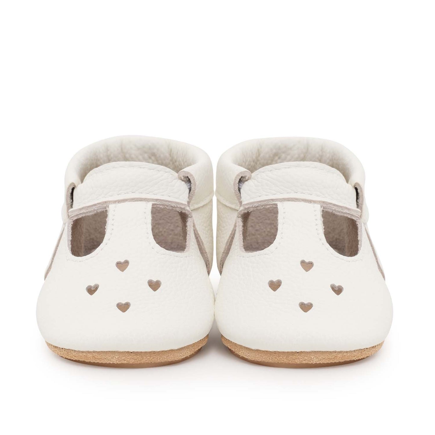 Hard Sole Mary Jane Baby Moccasins -  Baby Shoes Pearl White