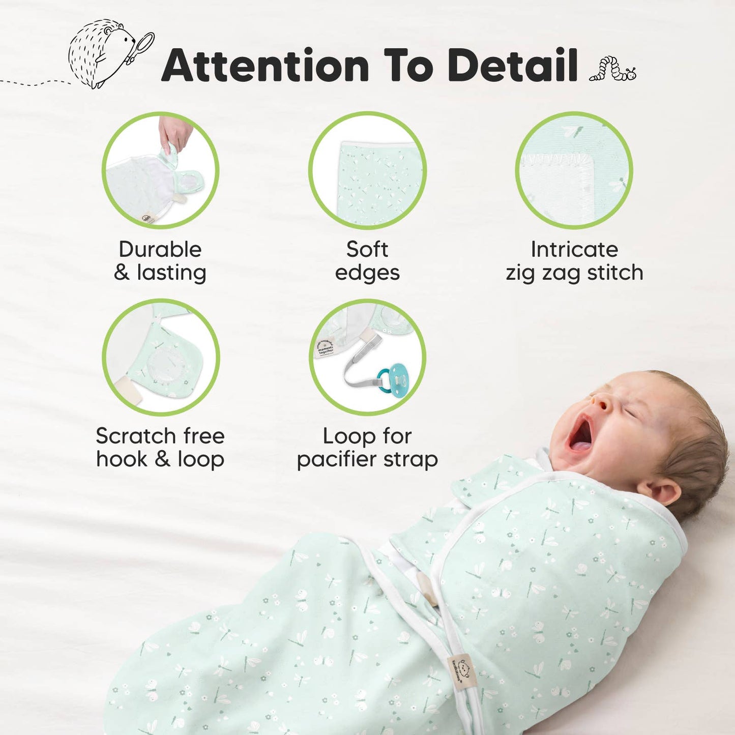 3pk Soothe Baby Swaddles 0-3 Months, Sleep Sack for Newborns