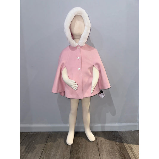 Pink Cape Coat || Fur Lining