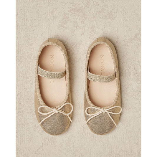 Ballet flats metallic ecru