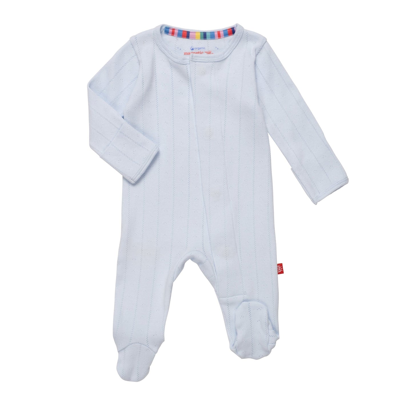 love lines organic cotton pointelle magnetic parent favorite footie