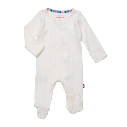 love lines organic cotton pointelle magnetic parent favorite footie