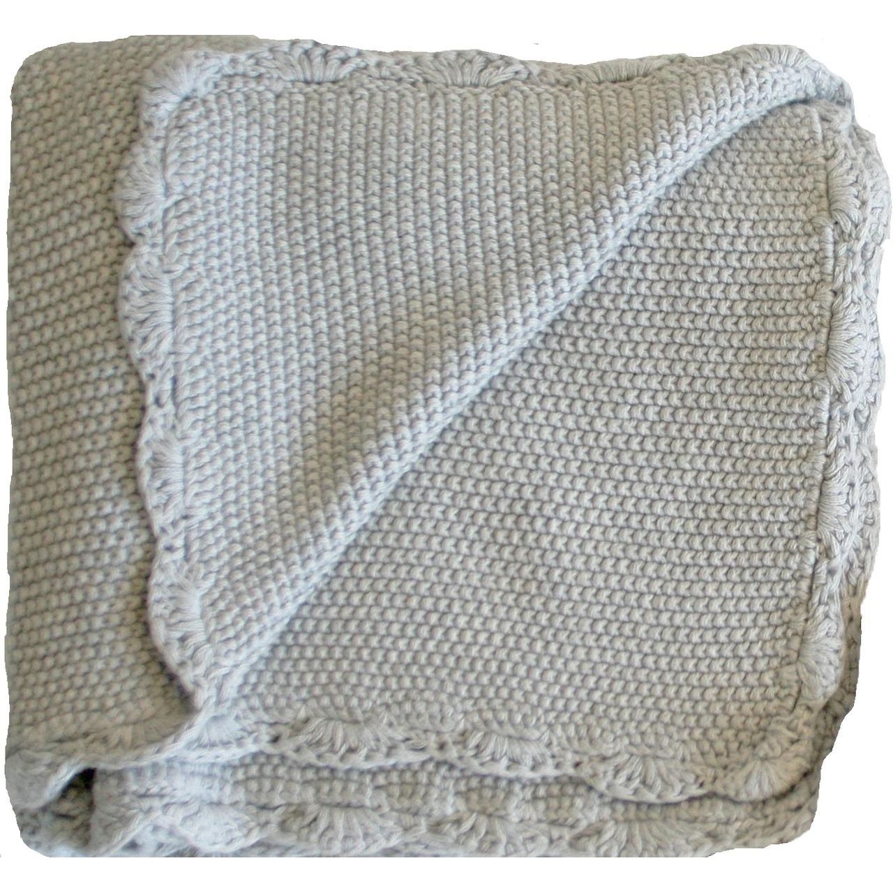 Knit Mini Moss Stitch Blanket-Grey