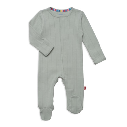 love lines organic cotton pointelle magnetic parent favorite footie