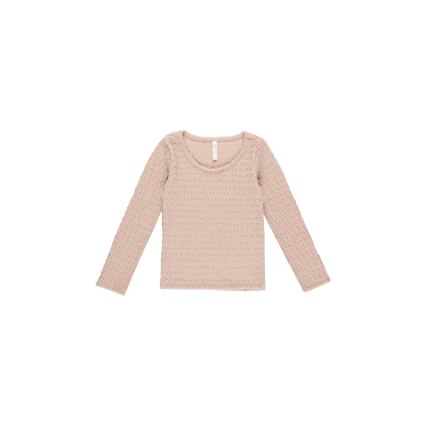 TEXTURED LONG SLEEVE TOP || ROSE