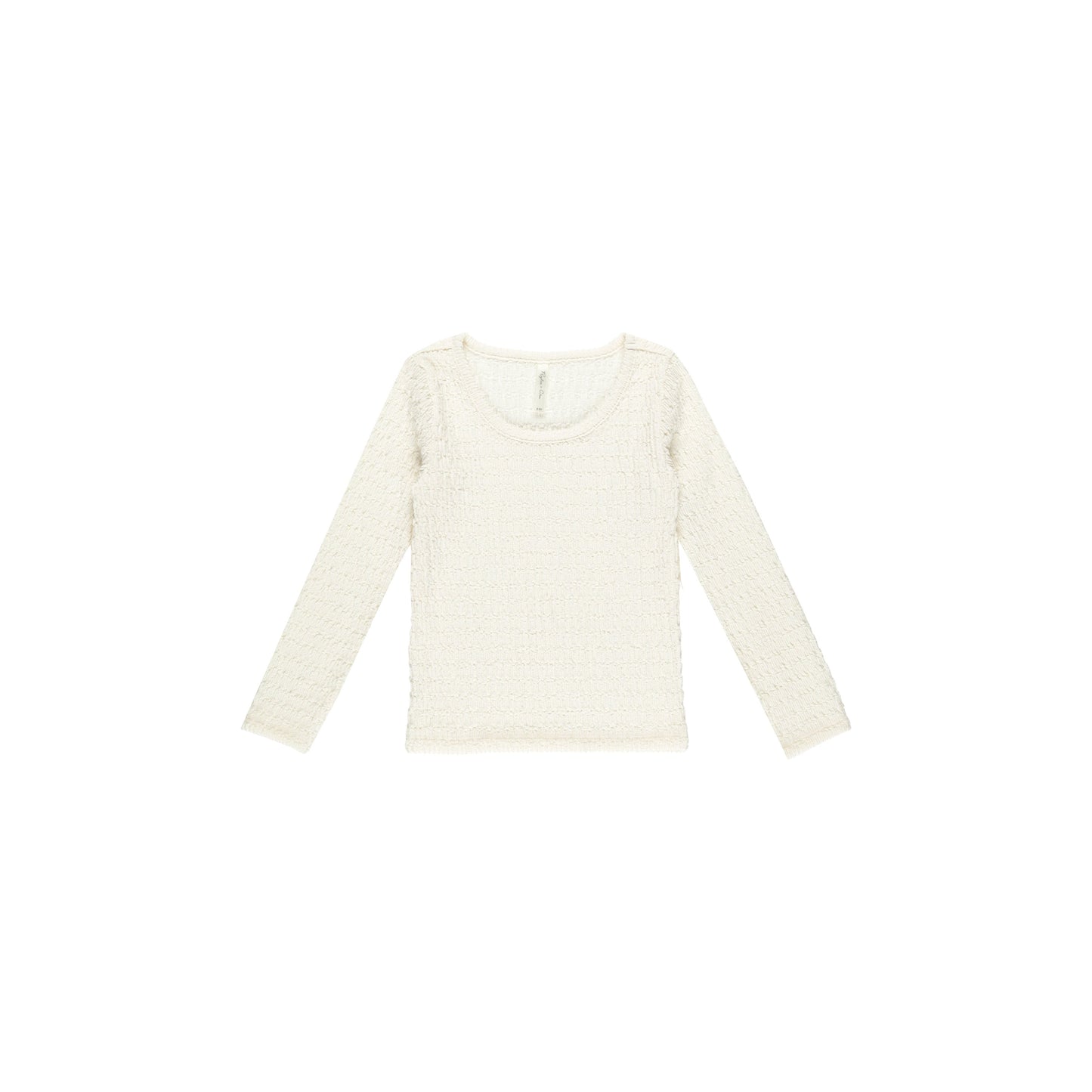 TEXTURED LONG SLEEVE TOP || IVORY