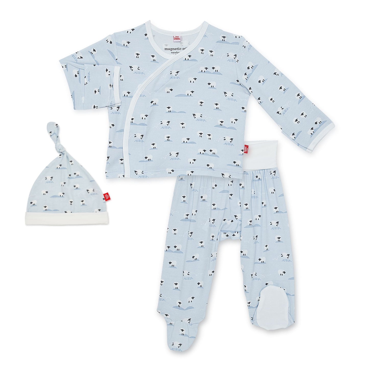 Baa Baa Baby Blue Modal Mag Kimono 3-pc Set