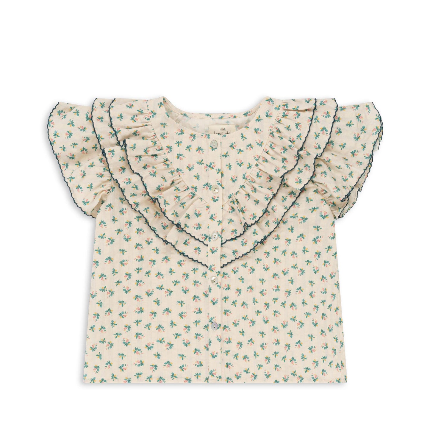 KIM FRILL FLORAL SS SHIRT