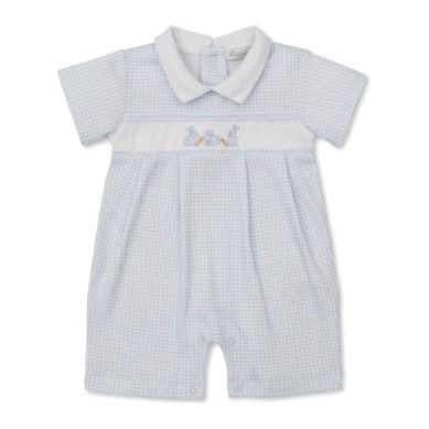 Blue Gingham Check w/Bunny Appl.