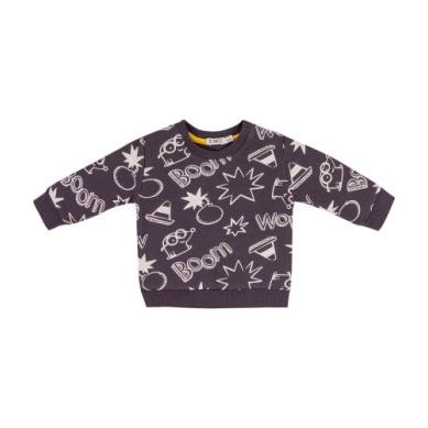 ALL OVER PRINTED STRETCH FLEECE SWEATSHIRT