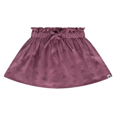 Girls Burgundy Eyelet Skirt