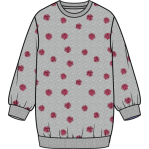 ROSES PRINT ON HEATHER GREY SWEATSHIRT DRESS