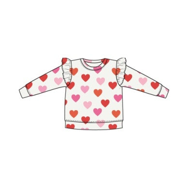 Big Hearts Ruffle Sweatshirt