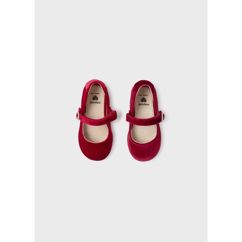 Velvet mary janes sustainable leather baby