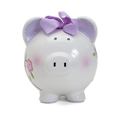 Paper Bird Piggy Bank purple/pink birds pig