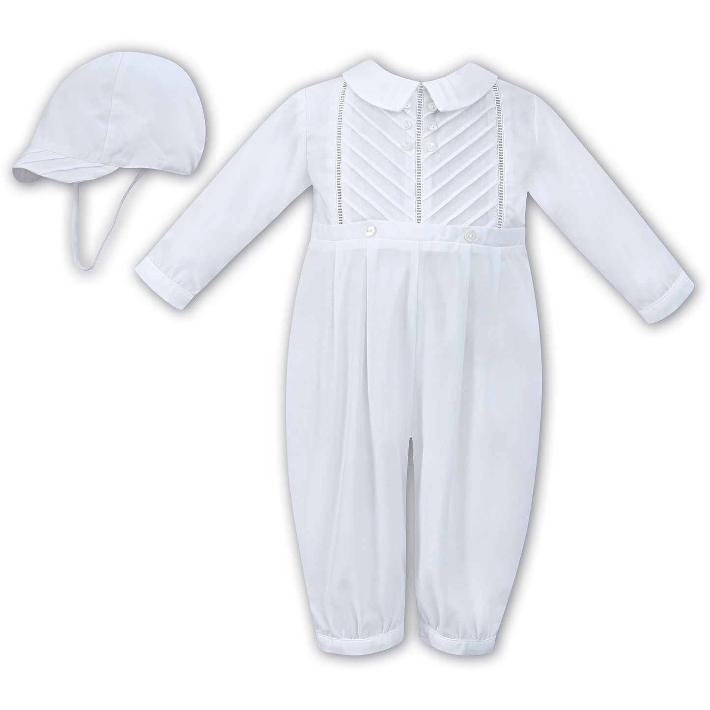 Sarah Louise White Romper and Cap