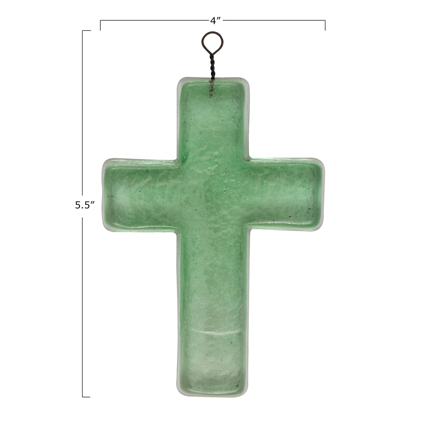 Recycled Glass Hanging Cross