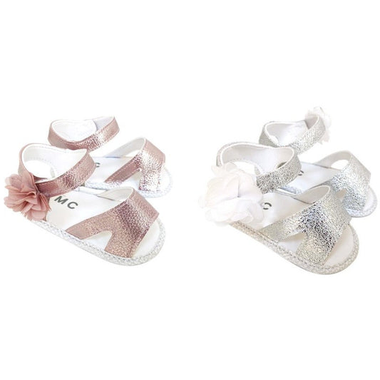 Pink or Silver Sandal W/Flower